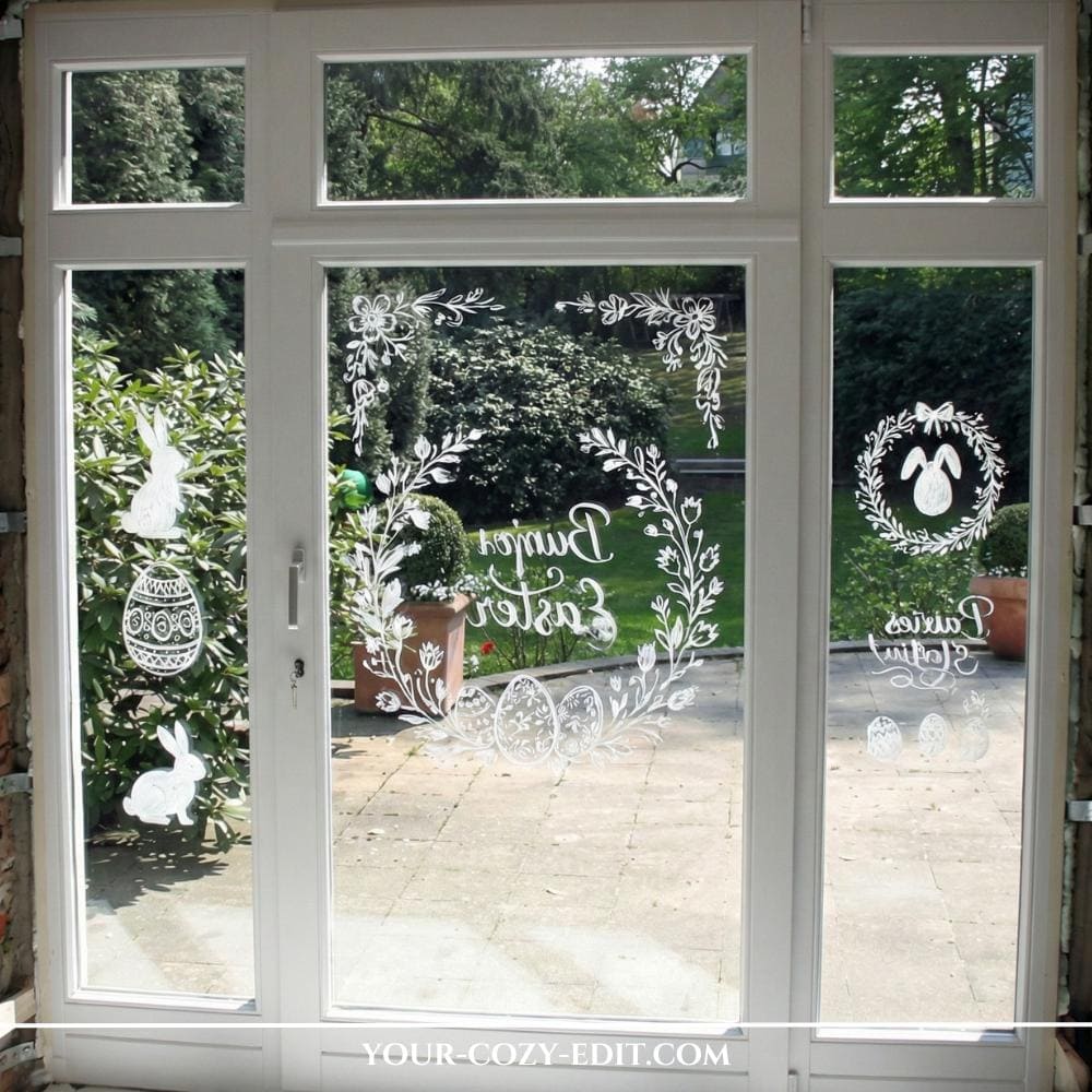 Window paint as idea for easy and creative Easter window decor