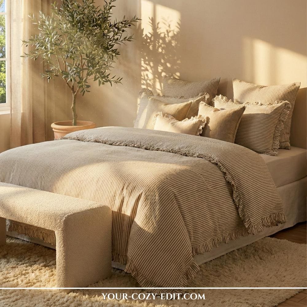 Bedspread for frugal chic interior look