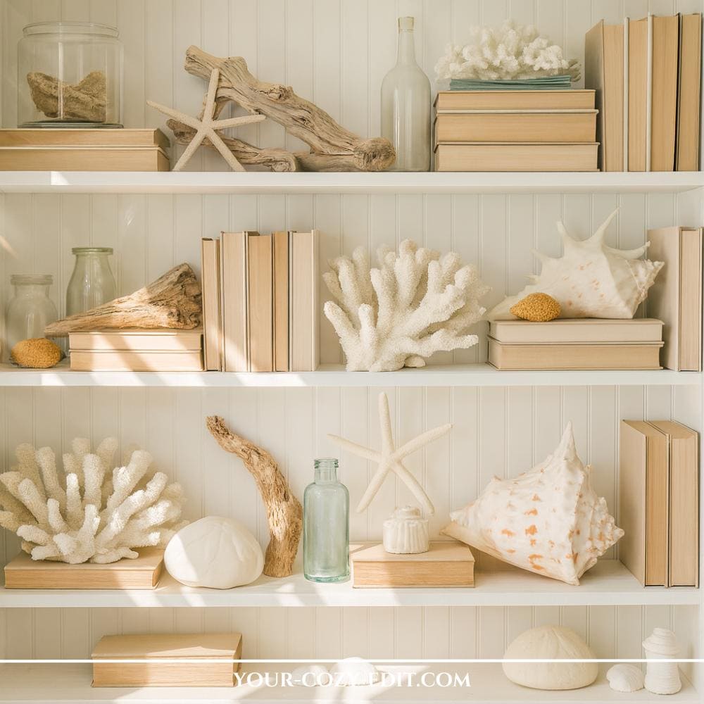 Coastal Chic Shelf Decor for the Beach House Look at home