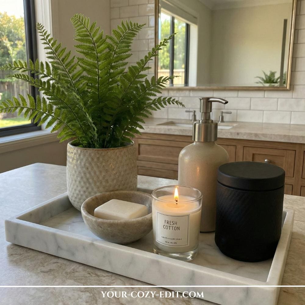 Bathroom Vanity Decor Idea with Fern