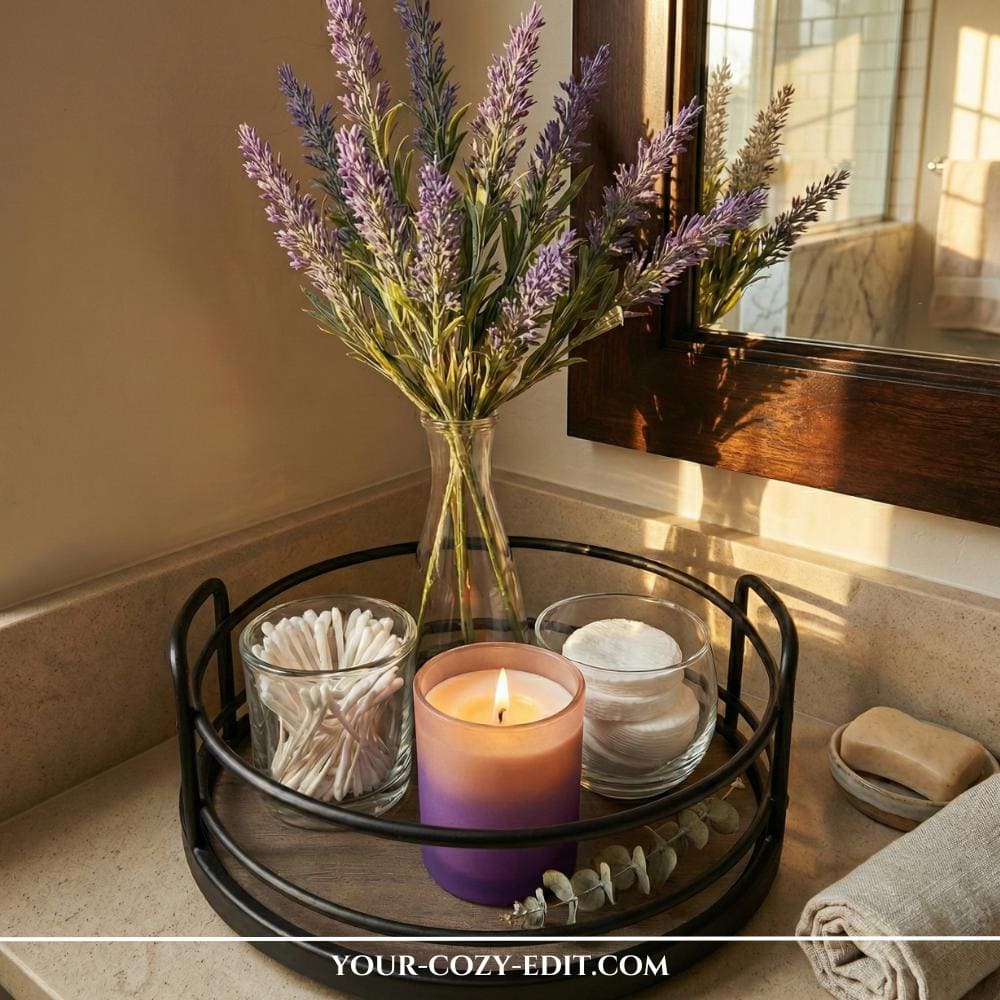 Lavender Tray as Bathroom Vanity Decor