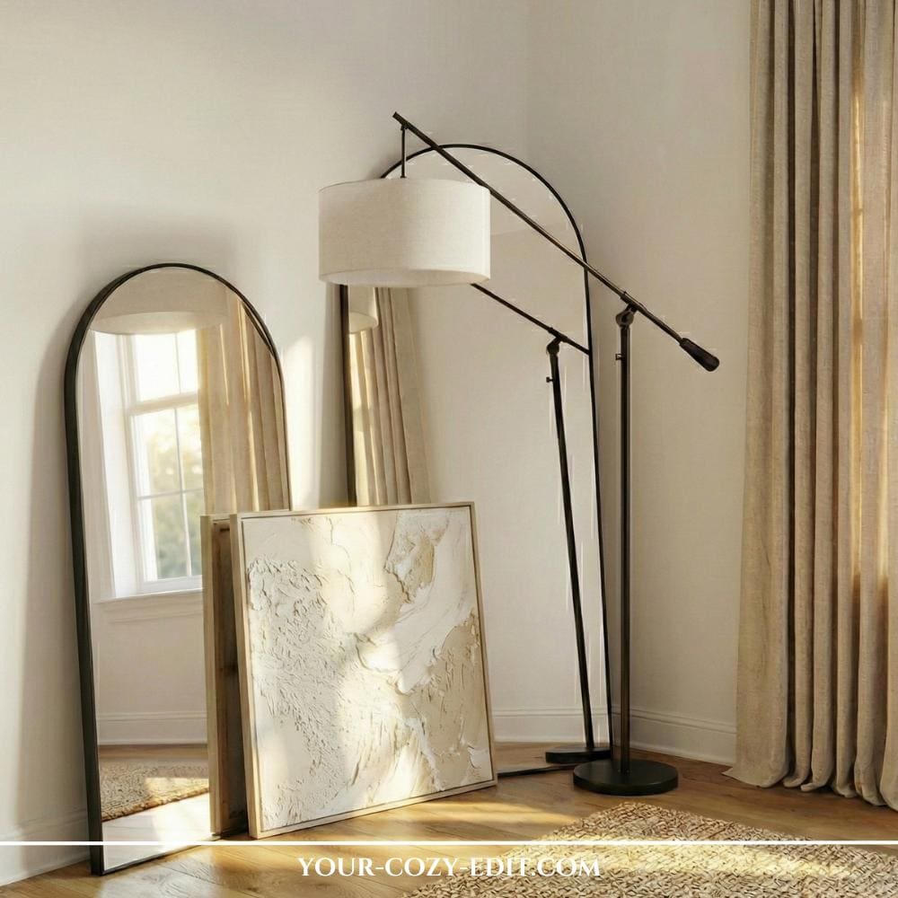 Layered Look Design to Style Empty Corners with large mirrors