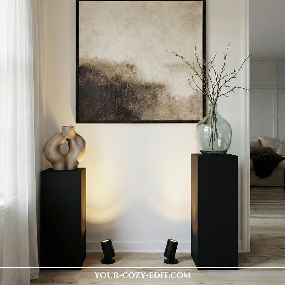 Create a museum like Corner in Empty Living Room Spaces