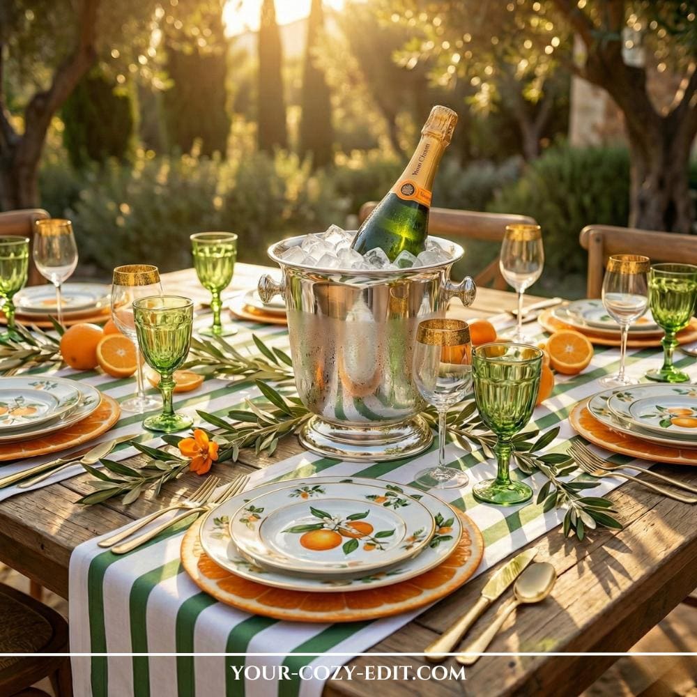 Citrus & Stripes: The Ultimate Tuscan-Inspired Summer Tablesacpe Styling idea