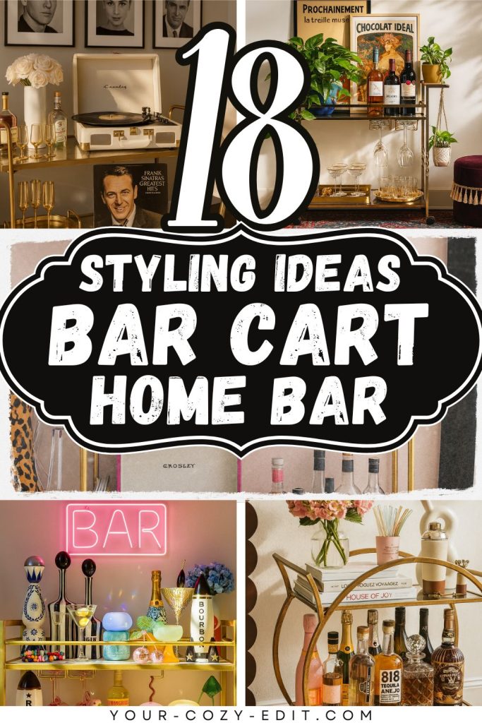 18 Small Home Bar Ideas With Bar Cart Pin