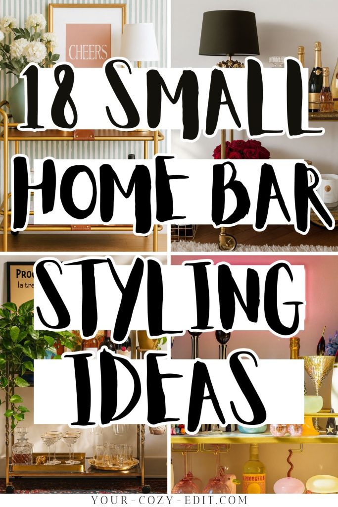 18 Small Home Bar Ideas With Bar Cart Pin